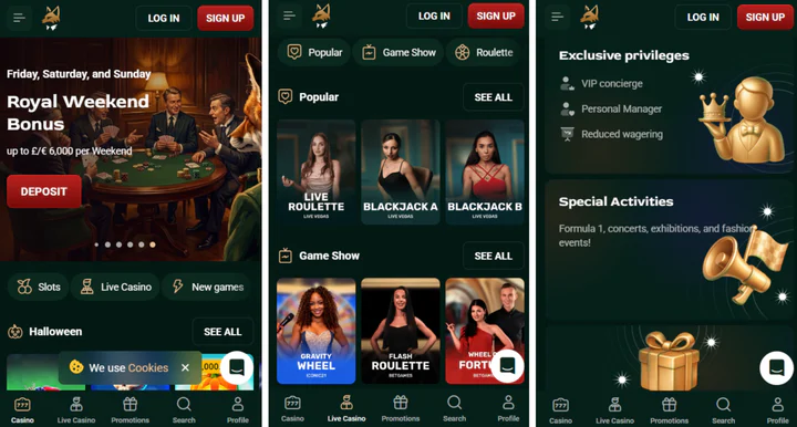 flutterhall casino mobile browser
